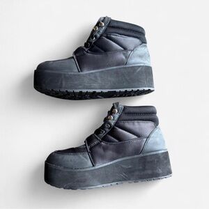 H&M Black and Gray Ankle Boots